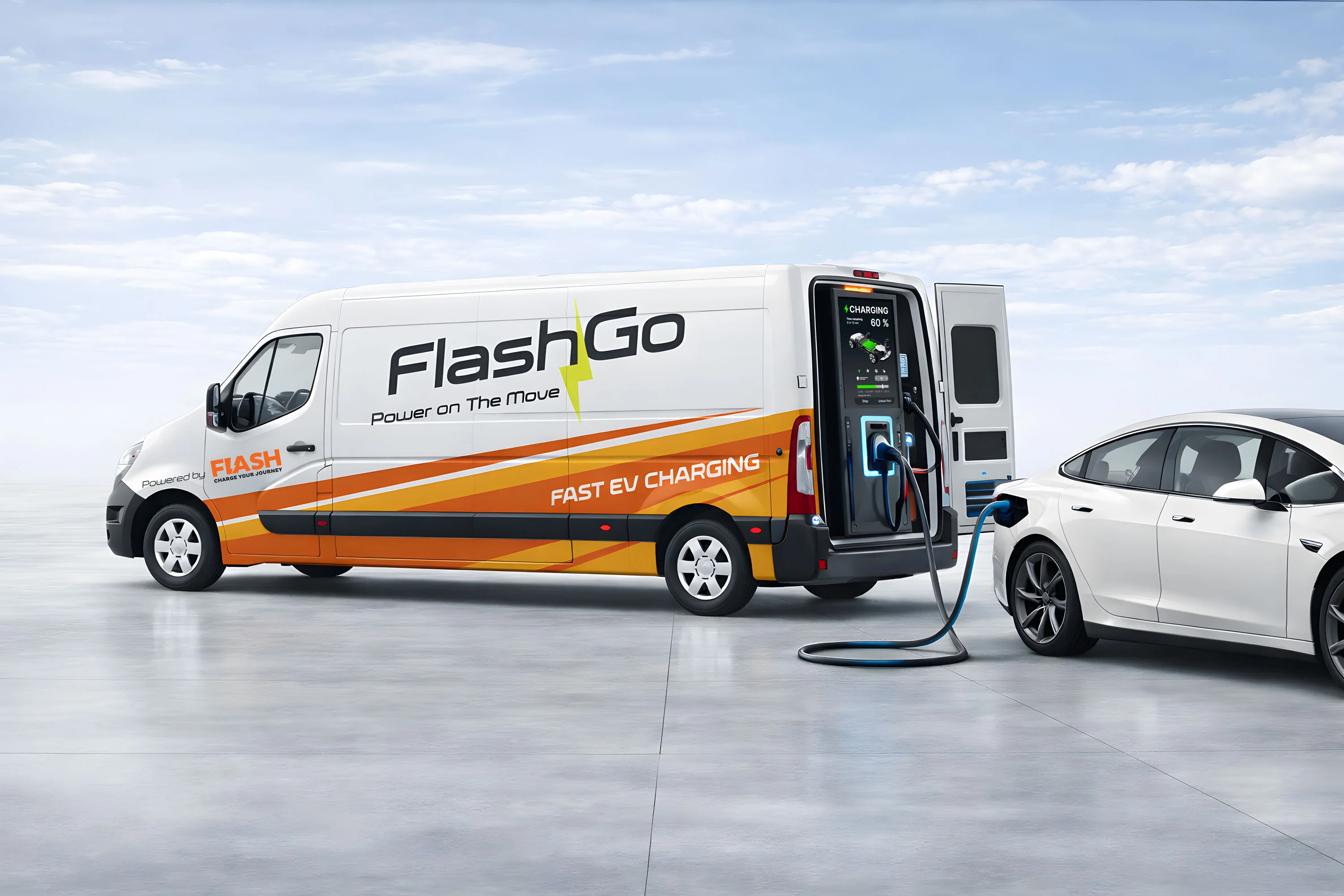 Flash Go mobile EV charging unit prepared for on-site EV charging support