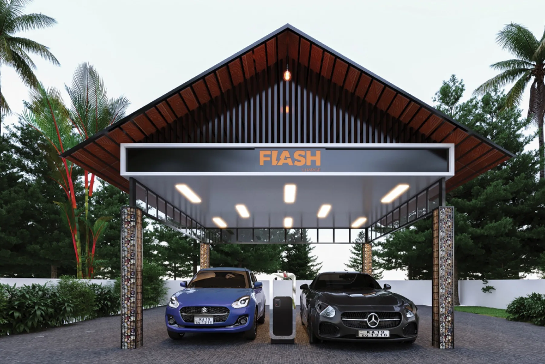Flash Core complete electric vehicle charging station