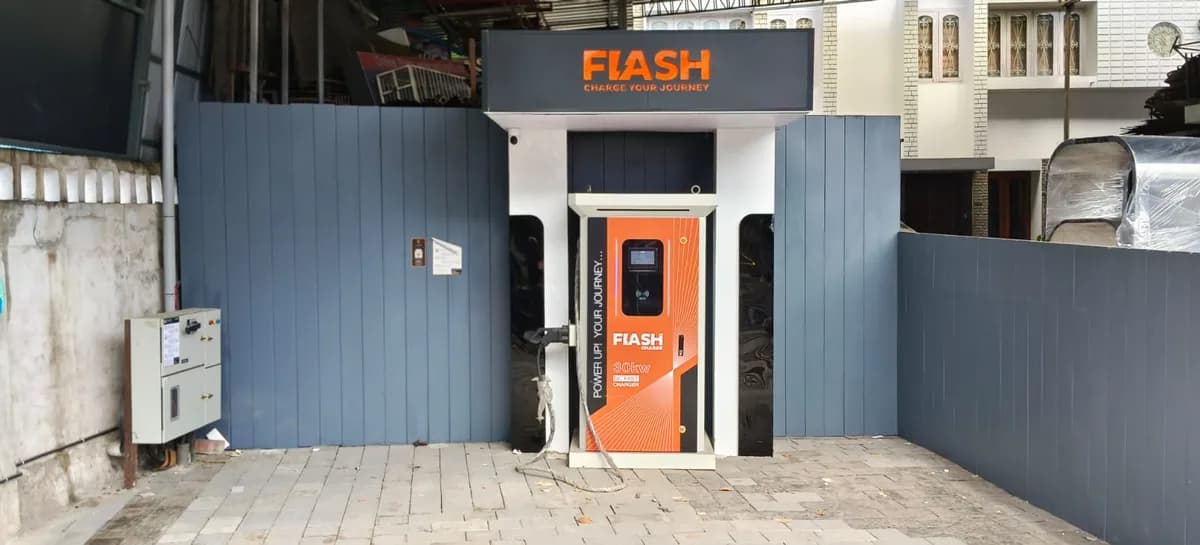 Flash Charge EV charging station at Edappally, Kochi, Kerala