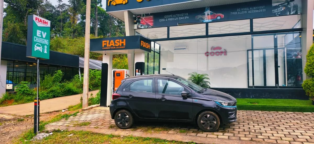 Flash Charge EV charging station at Kattapana, Idukki, Kerala