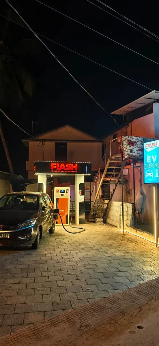 Flash Charge EV charging station at Thiruvangoor, Kozhikode, Kerala