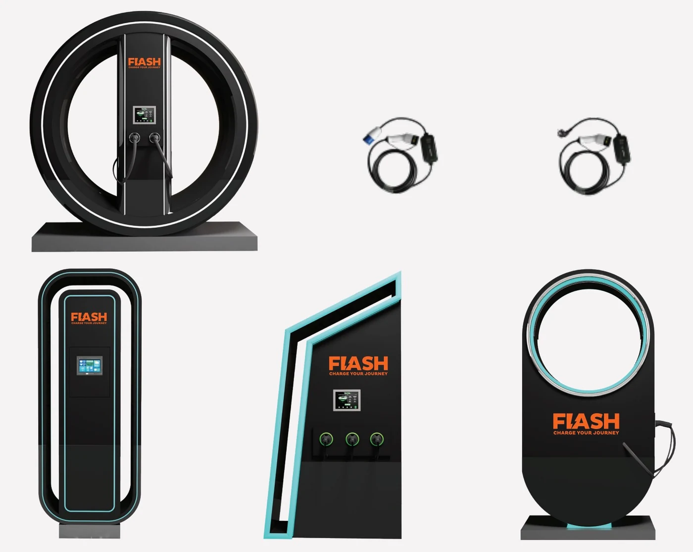 Flash Charge charger product lineup Flash Charge charger product lineup with Flash Glide, Flash Blitz, Flash Sonic, and Flash Rush visuals